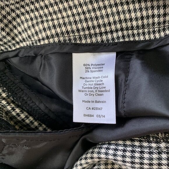 Talbots Heritage Pants Womens Size 8 Black Houndstooth Straight Leg - Picture 10 of 11